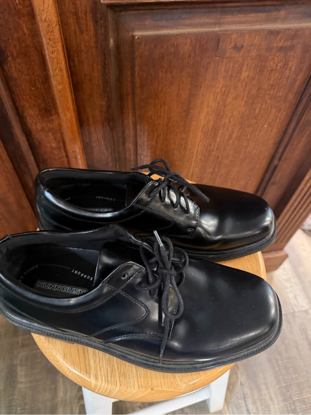 Nunn Bush Dynamic Comfort Slip Resistant Shoes Mens Size 9m Black For Work/dress